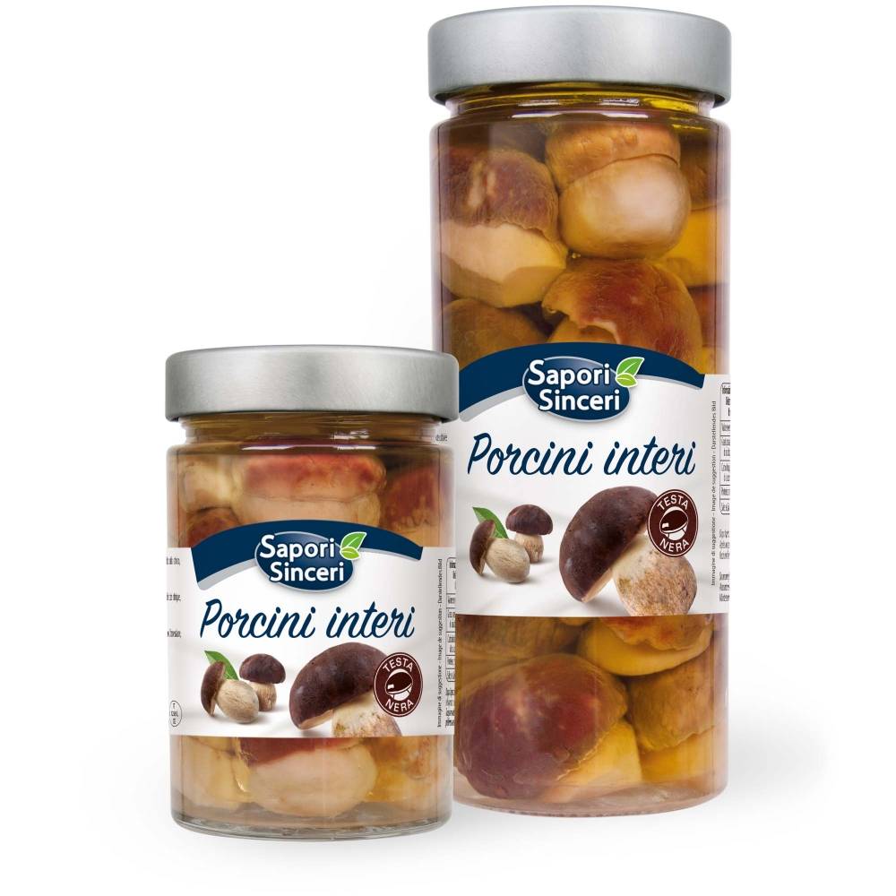 Whole Porcini "Testa Nera" Mushrooms in Olive Oil