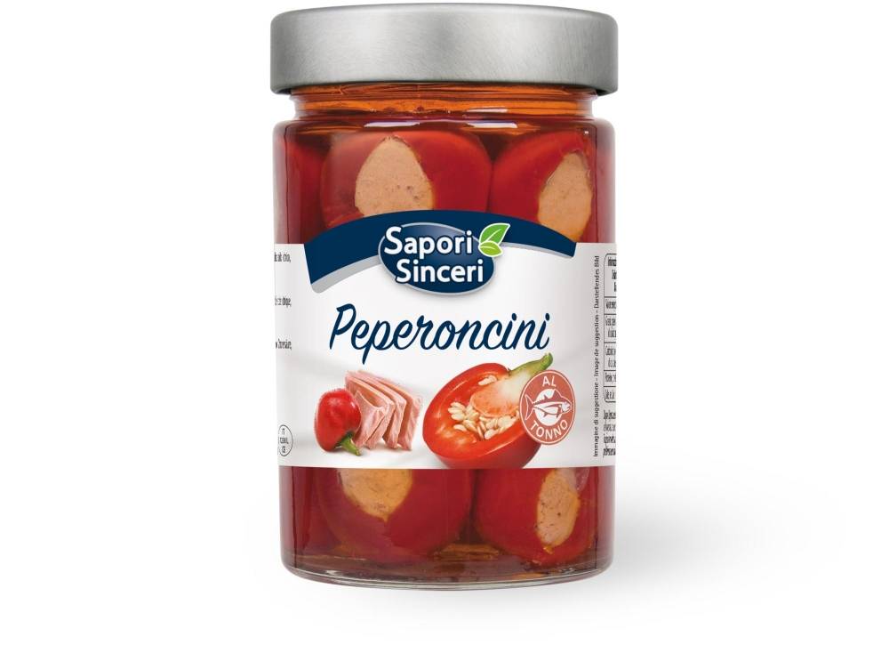 Mit Thunfisch gefüllte scharfe Paprika